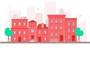 город, дома, жилье, рисунок, иллюстрация