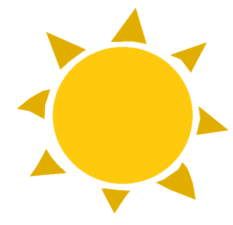 Цветные картинки веселого солнца с лучиками для детей