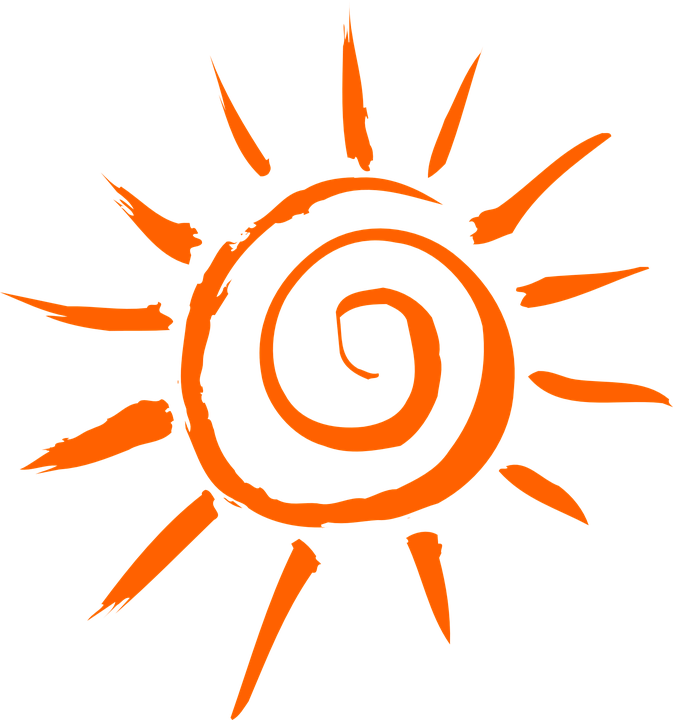 Цветные картинки веселого солнца с лучиками для детей