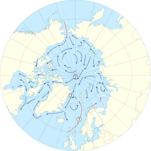 Течения Северного Ледовитого океана — холодные и теплые, характеристика и карта