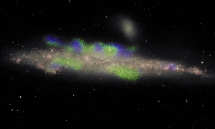 Астрономы обнаружили галактику с гигантскими магнитными петлями