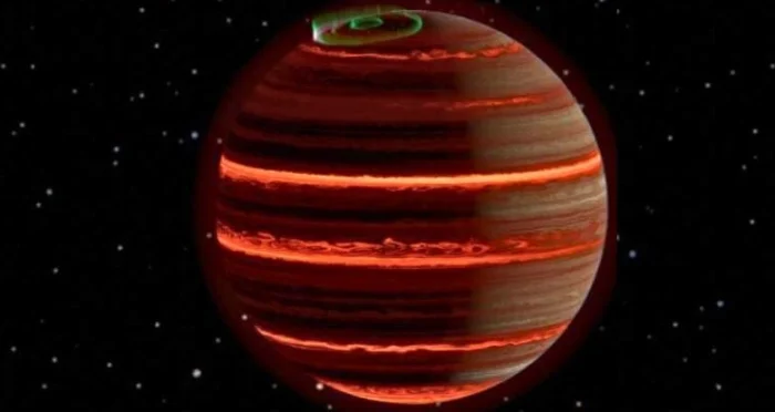 Полярные сияния разогревают планету-сироту SIMP-0136 сильнее Юпитера