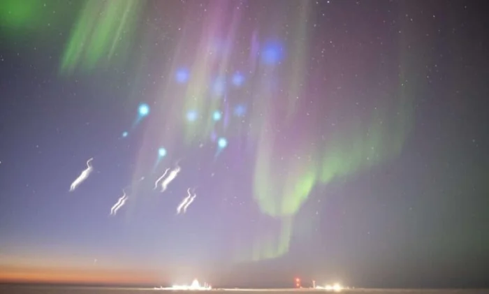 Ракеты NASA создали светящиеся облака в полярном сиянии над Аляской