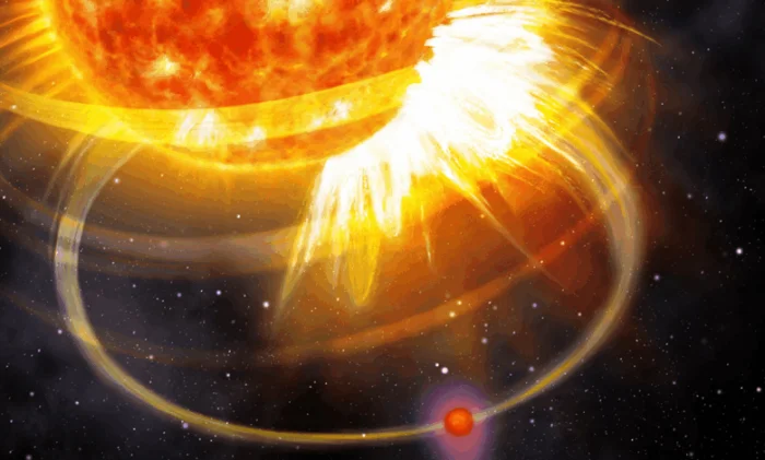 Впервые замечено, как планета провоцирует вспышки на звезде